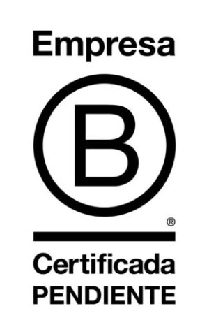 Imagen de logo Empresas B en dentro de circulo linea negra - abajo texto Certificada PENDIENTE